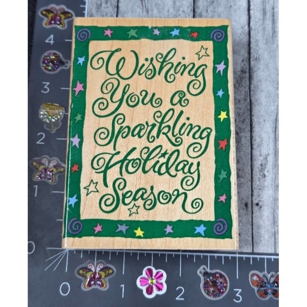 Hero Arts Wishing Sparkling Season Holiday H1130 Christmas Rubber Stamp #V95